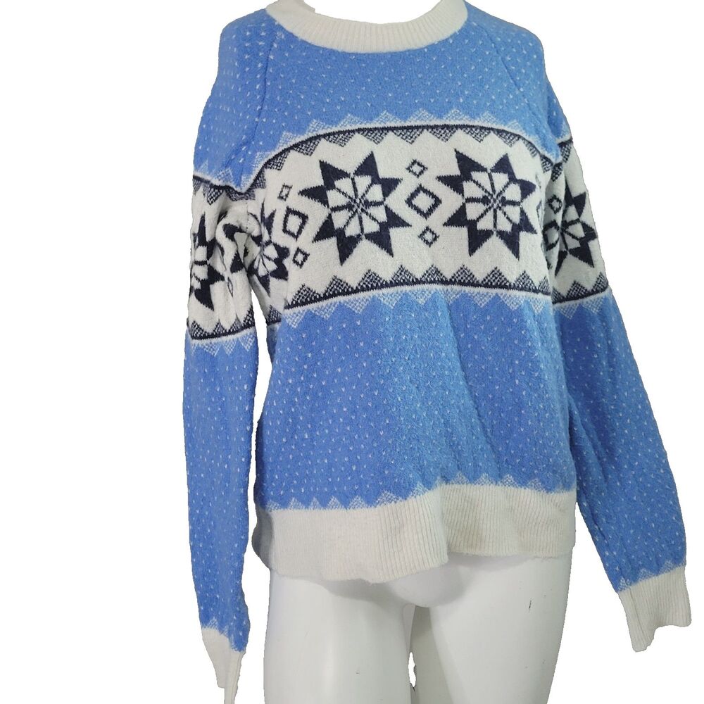 Aerie Small sweatshirt sweater nordic fair isle knit ribbed stretch crewneck